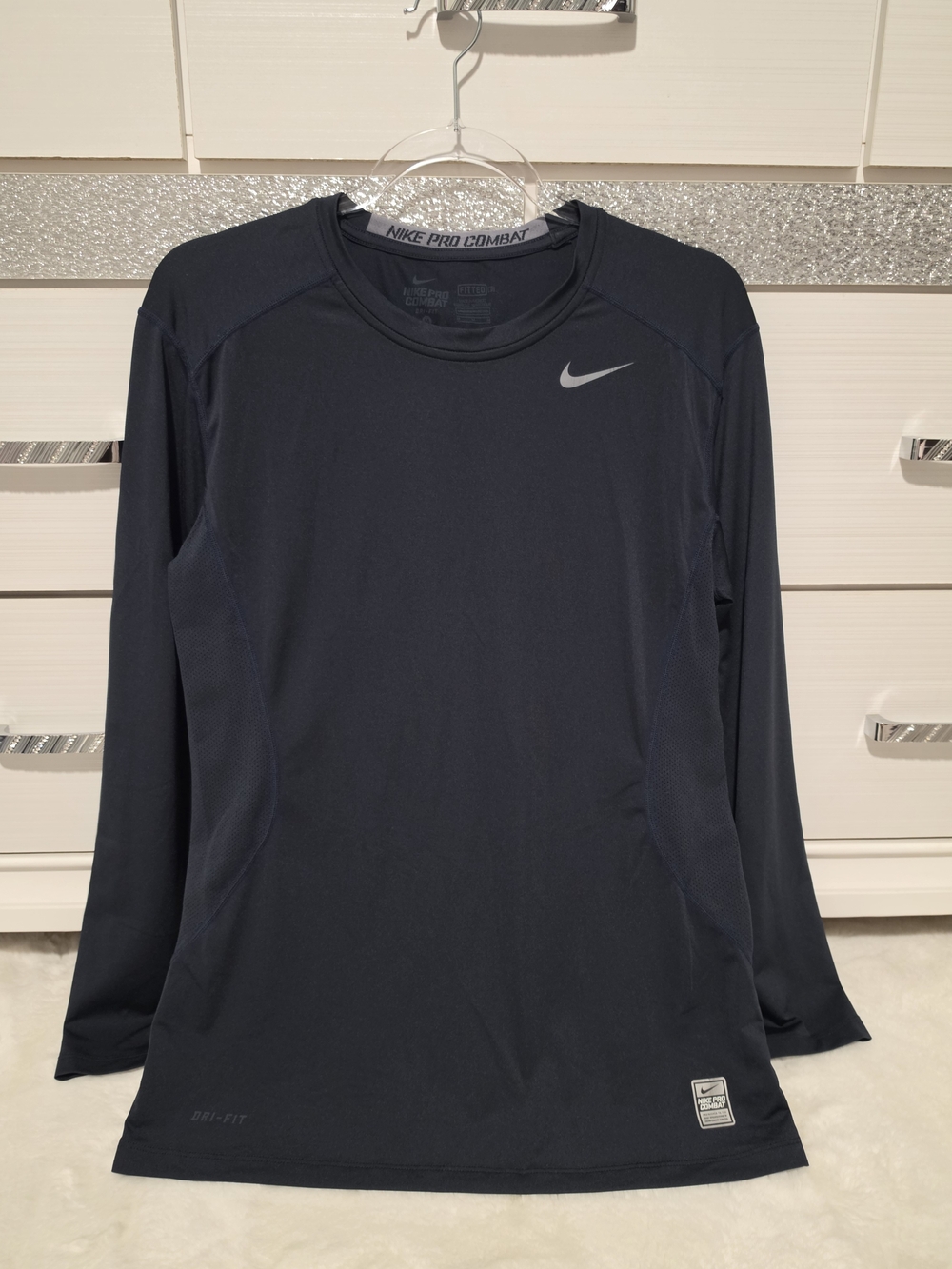 Nike Men's Long-Sleeve Pro Combat Dri-FIT Top - Black
